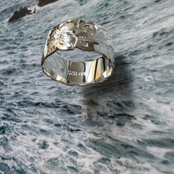 925 Sterling Silver Hawaiian Heirloom Jewelry 🌸,princess cut 10MM Ring - Picture 5 of 5